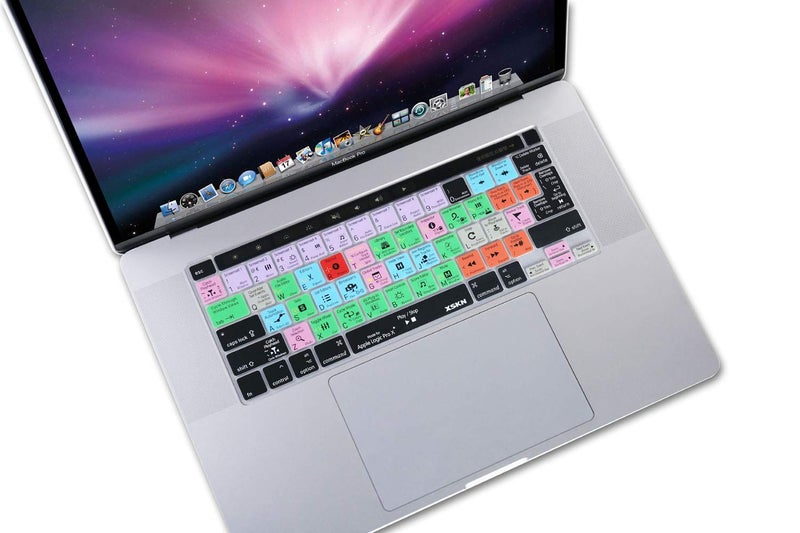 XSKN Logic Pro English Silicone Shortcuts Keyboard Cover Skin for Touch Bar Models 2019 MacBook Pro 16 inch A2141 2020 MacBook Pro 13.3 inch A2251 A2289 A2338 M1 Keyboard US&EU Version - Image 5